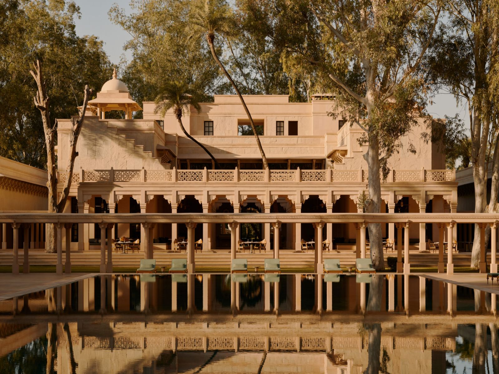 Main building pool view at Amanbagh