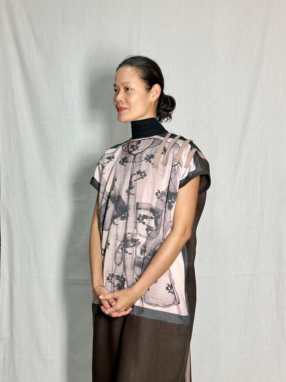 Designer and visual artist Jo Ann Bitagcol models a new dress design for her new pop-up concept (Photo: Courtesy of Before Deadlines)