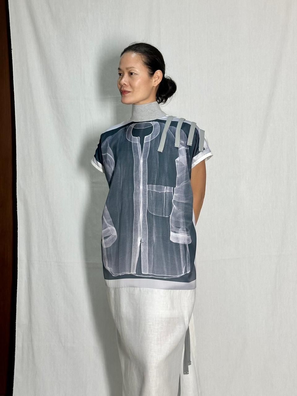 Designer and visual artist Jo Ann Bitagcol models a new dress design for her new pop-up concept (Photo: Courtesy of Before Deadlines)