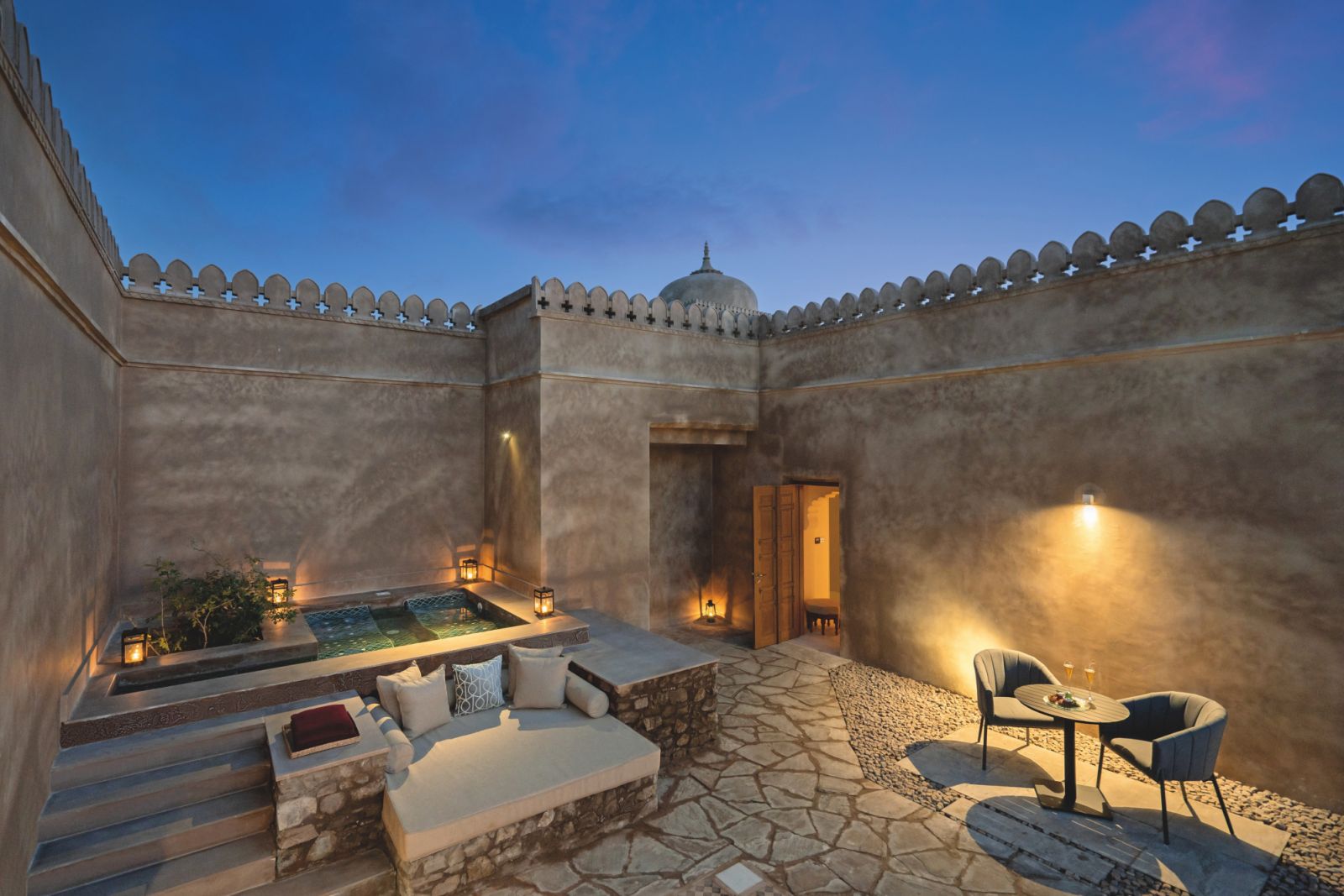 Terrace hot tub suite at Six Senses Fort Barwara