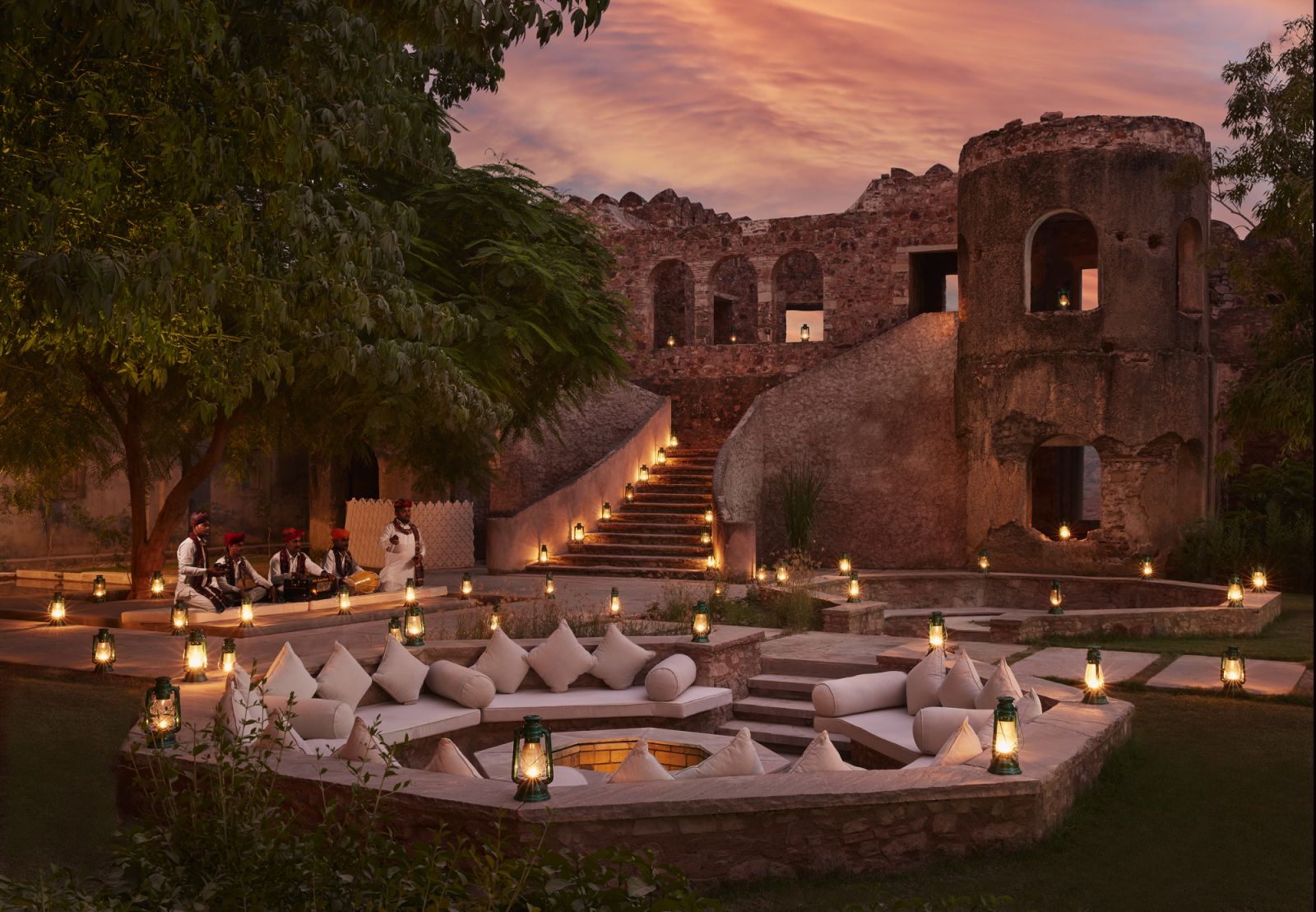 Cortile Firepit at Six Senses Fort Barwara