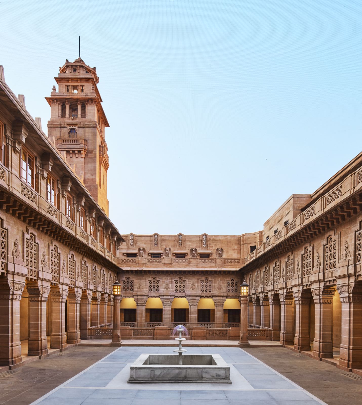 Fountain courtyard at Umaid Bhawan Palace