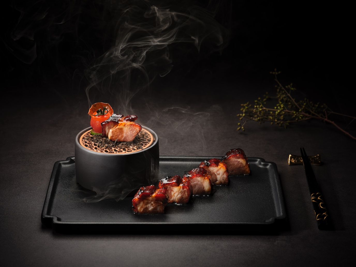 Man Fu Yuan’s signature smoked roasted honey-glazed barbecued Iberico pork