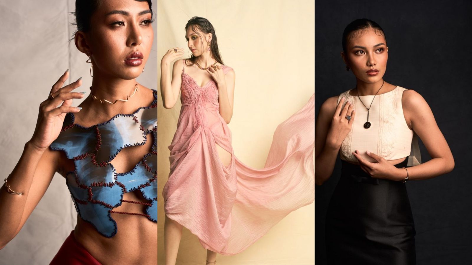 Creations by Glyn Alley Magtibay, Hannah Adrias and Abdul Gaffar inspired by the collections of Sassi Fine Jewellery (Photo: Sassi Fine Jewellery)
