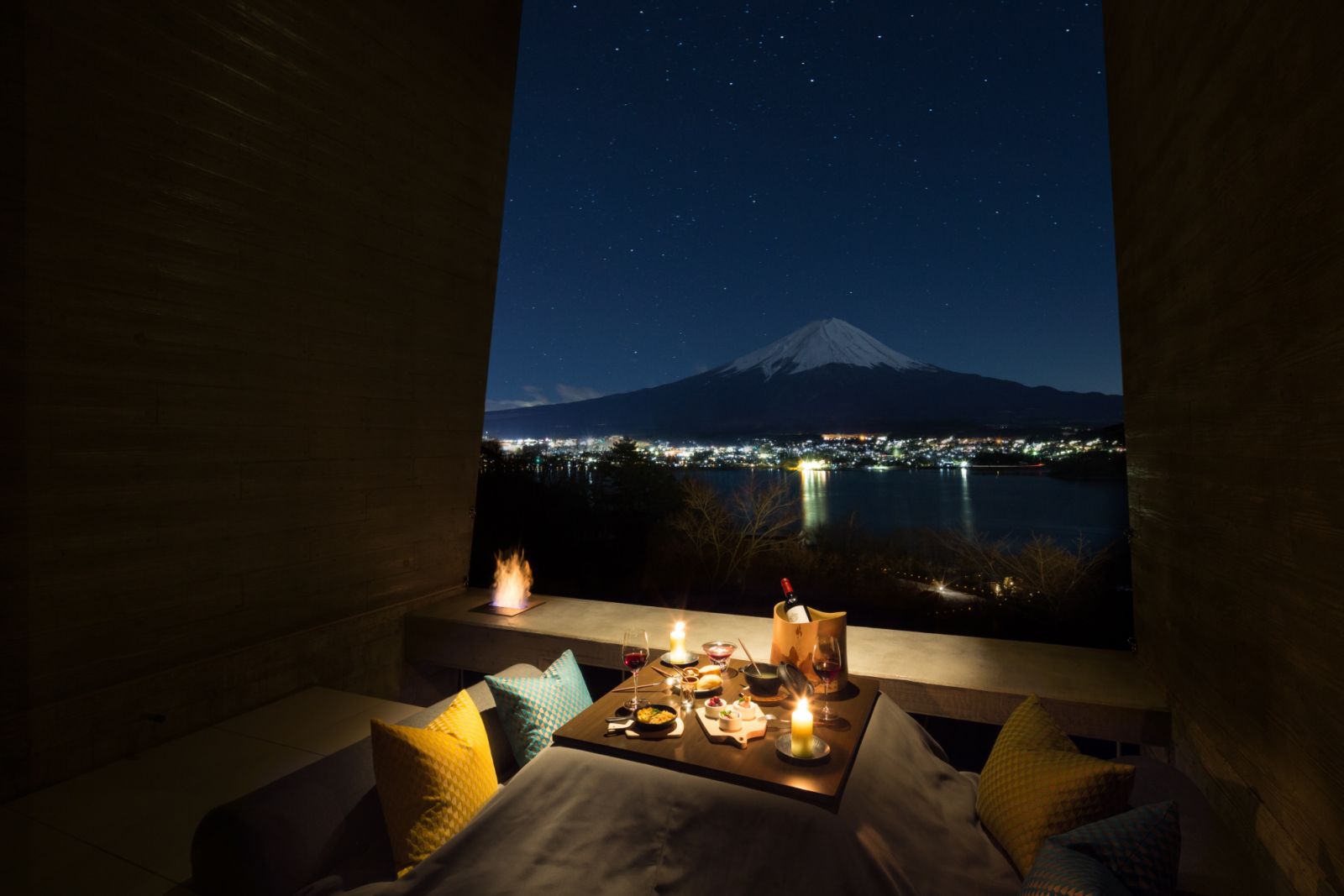 Cabin balcony at Hoshinoya Fuji