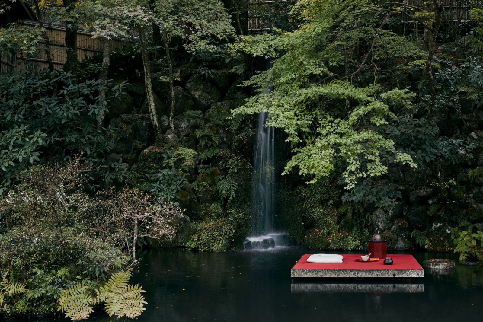 Water garden at Hoshinoya Kyoto