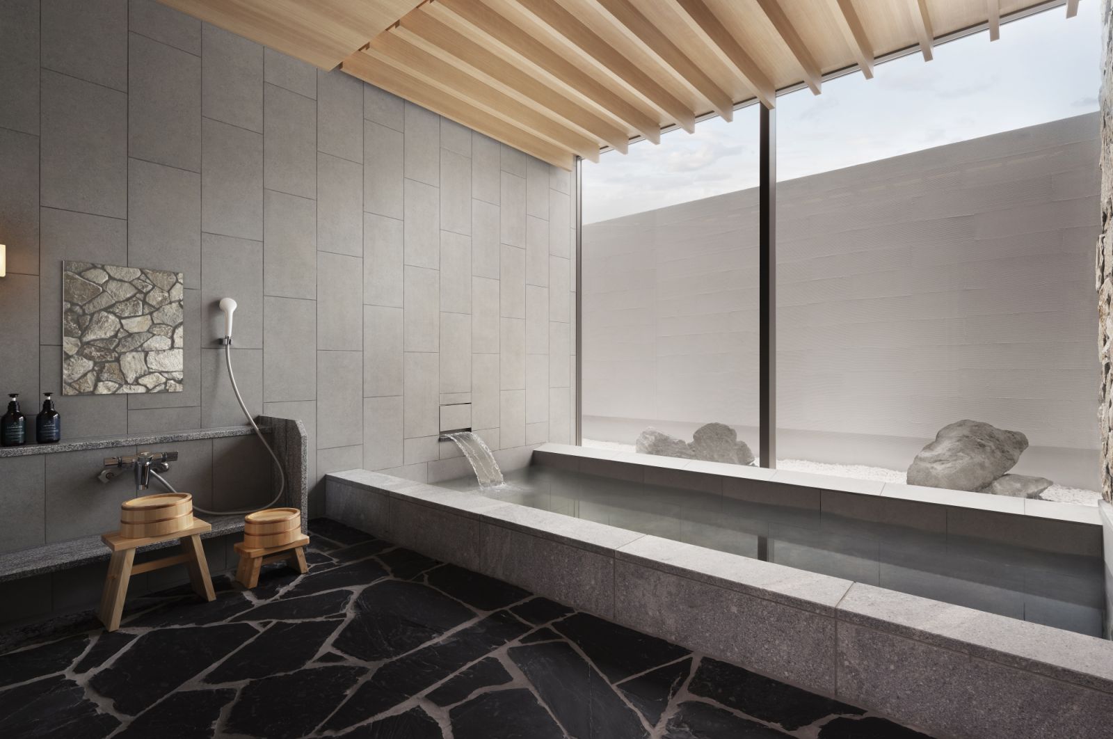 Private onsen at Setsu Niseko