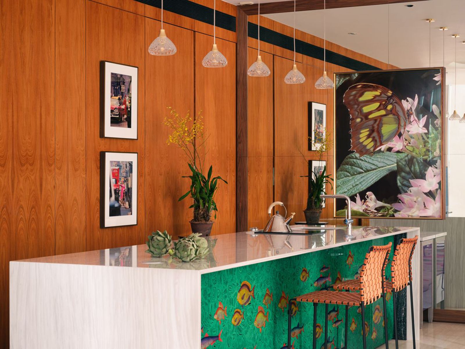 A vibrant countertop area