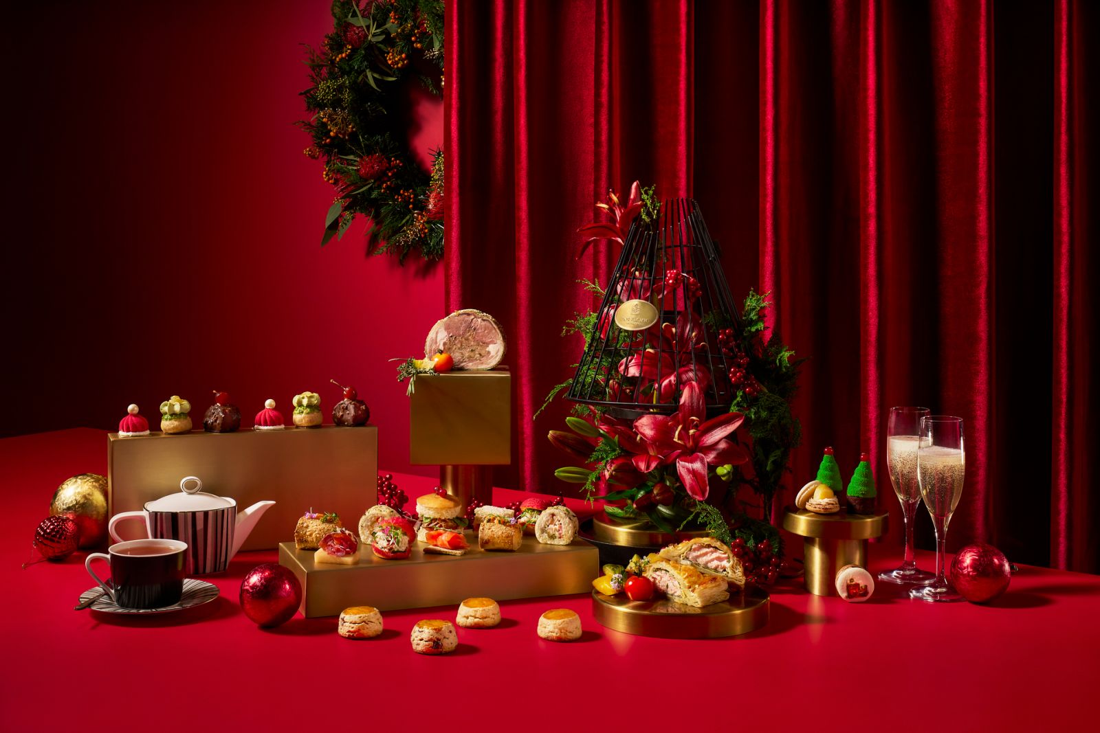 Festive afternoon tea selection at Pacific Emporium (Photo: Pan Pacific Singapore)