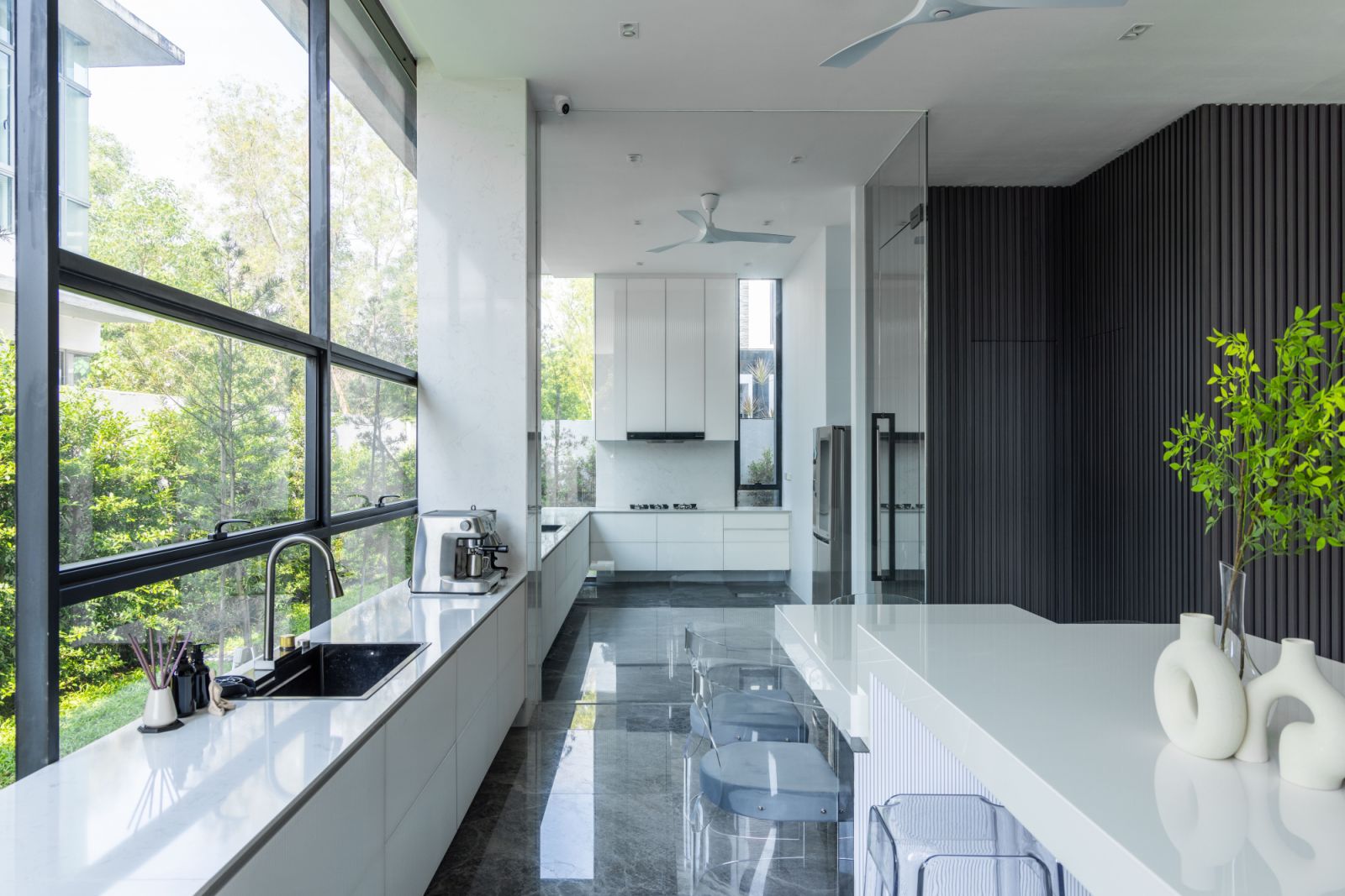 Greenery is every present in this home