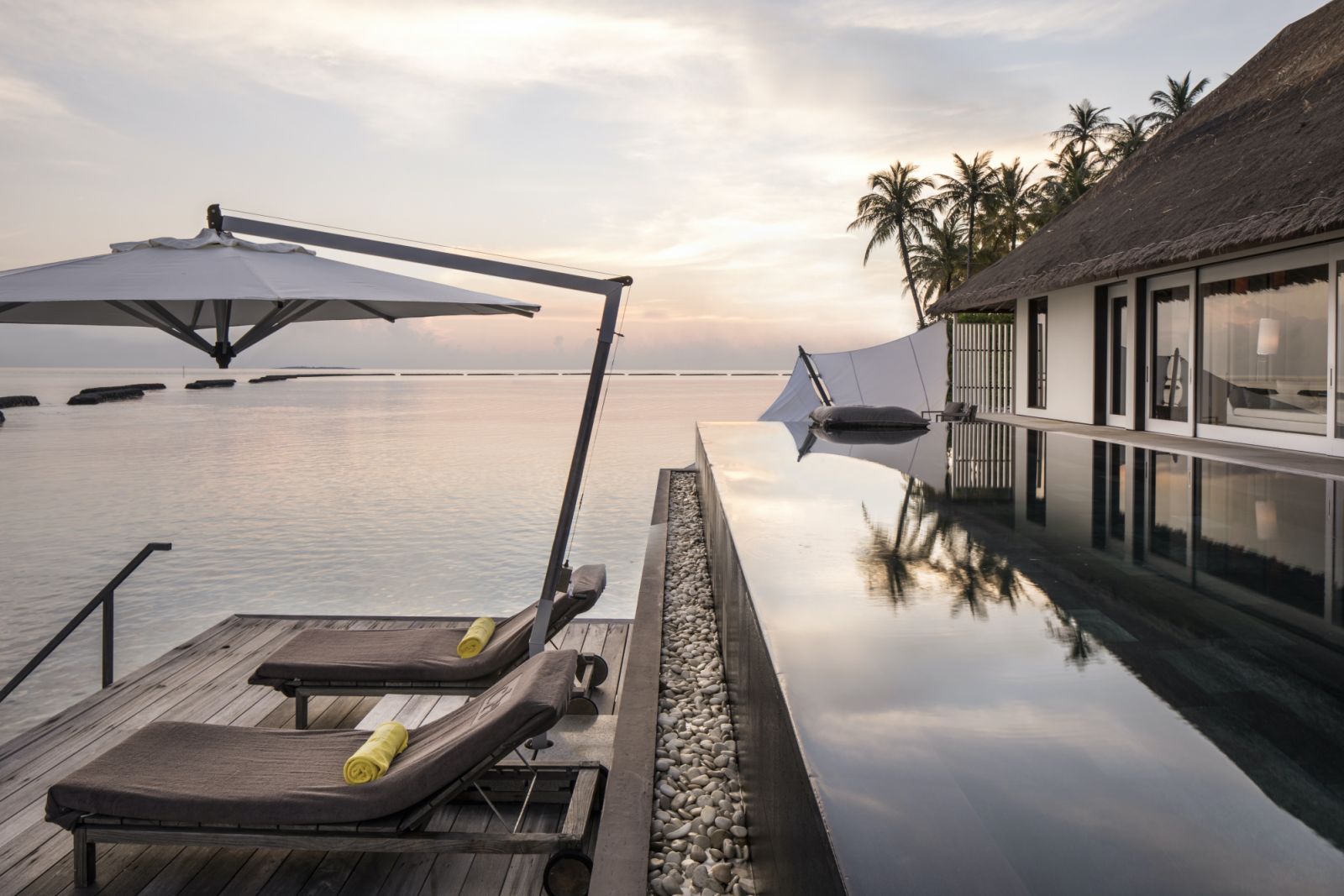 Lagoon villa deck at Cheval Blanc Randheli