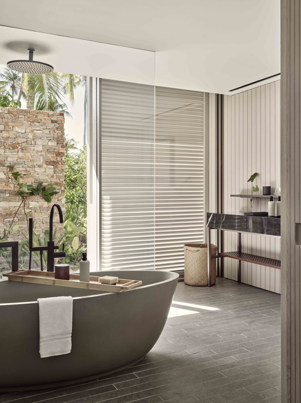Beach House bathroom at Patina Maldives