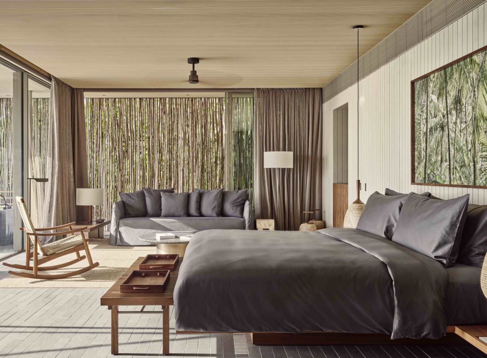 One-bedroom beach pool villa bedroom at Patina Maldives