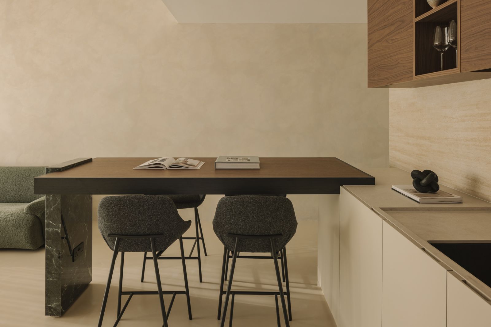 From the living area to the kitchen, the Leonie Hill apartment maximises its limited square footage