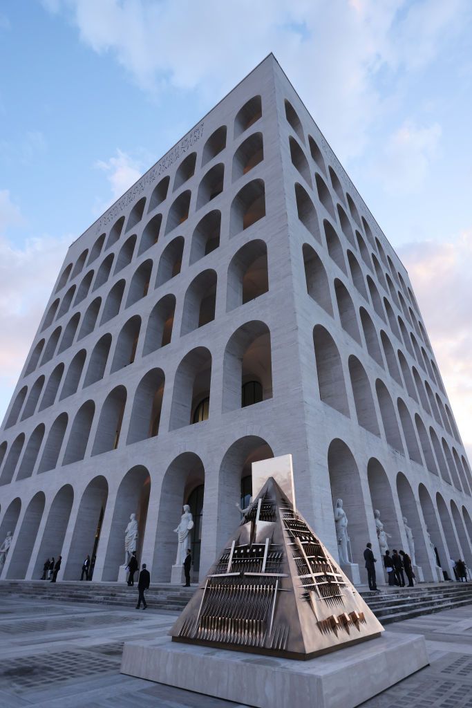 Fendi's opening of Arnaldo Pomodoro "Il Grande Teatro delle Civiltà" unveil exhibition event at Palazzo Della Civilta' Italiana (Photo: Getty Images / Ernesto S. Ruscio)