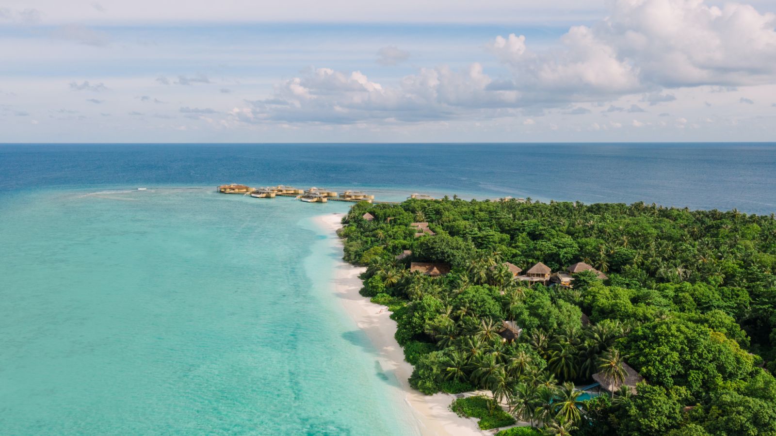 Aerial view of Soneva Fushi