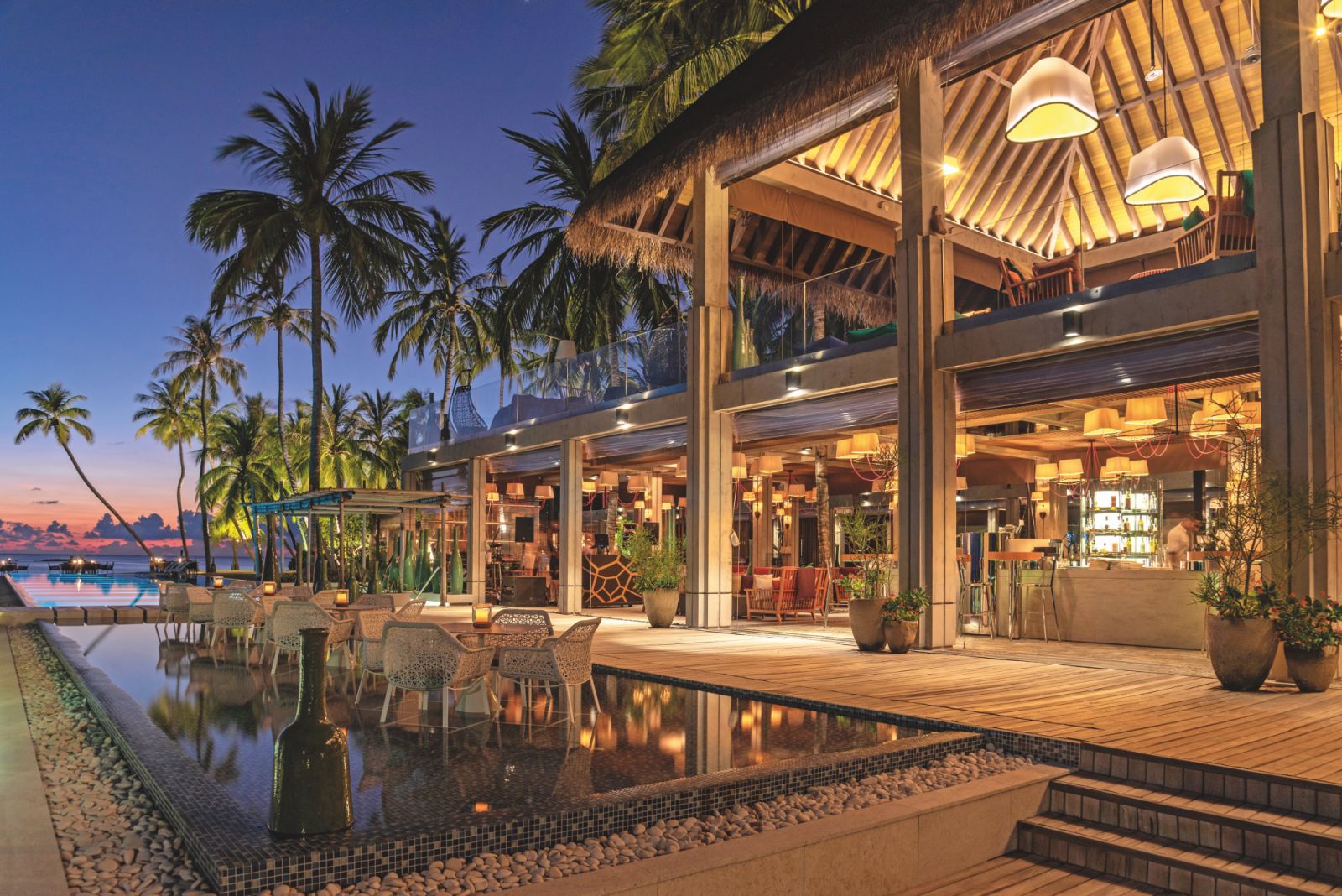 Athiri restaurant and Avi bar at Velaa Private Island