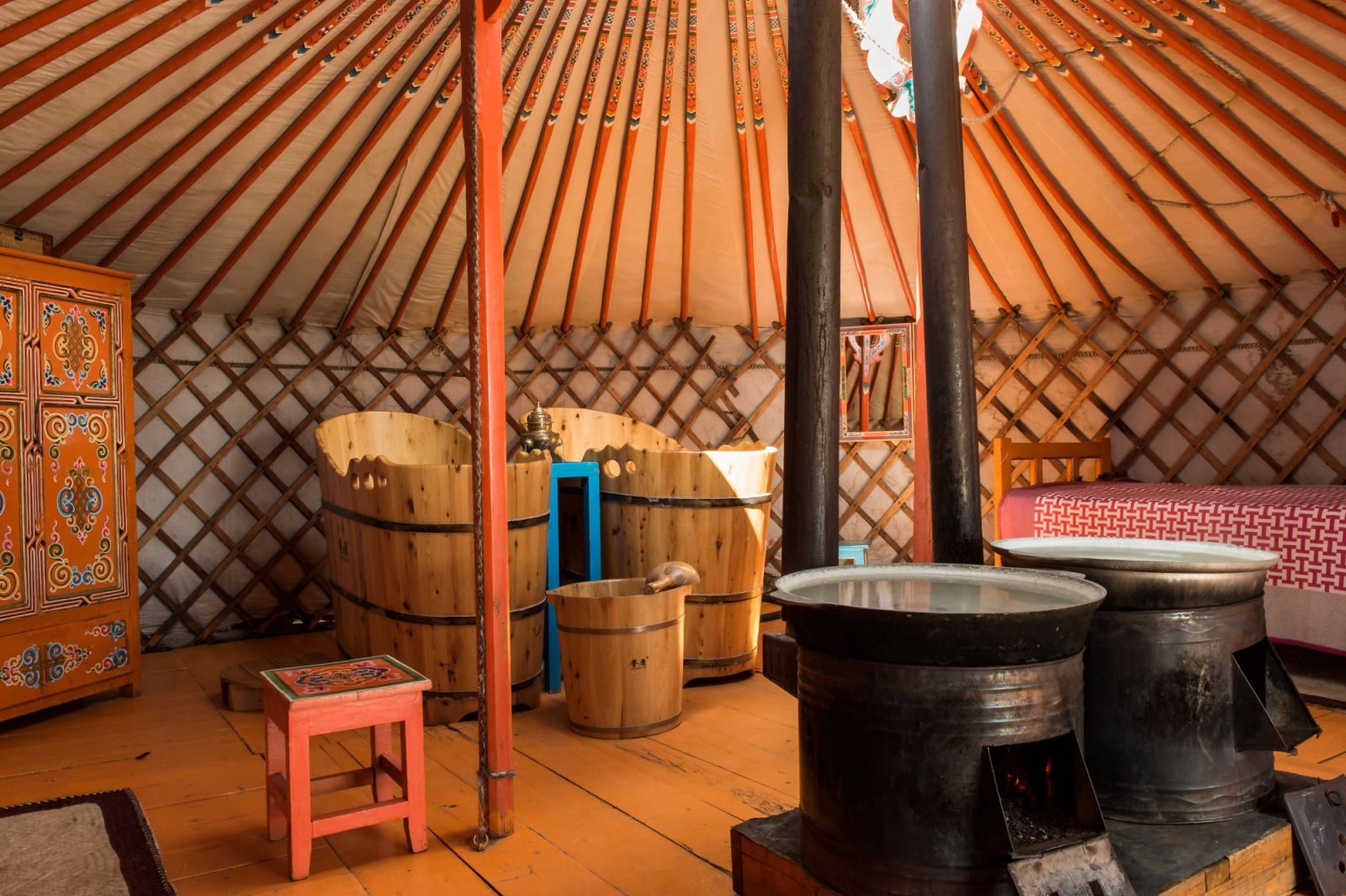 Bathing Ger at Genghis Khan Retreat