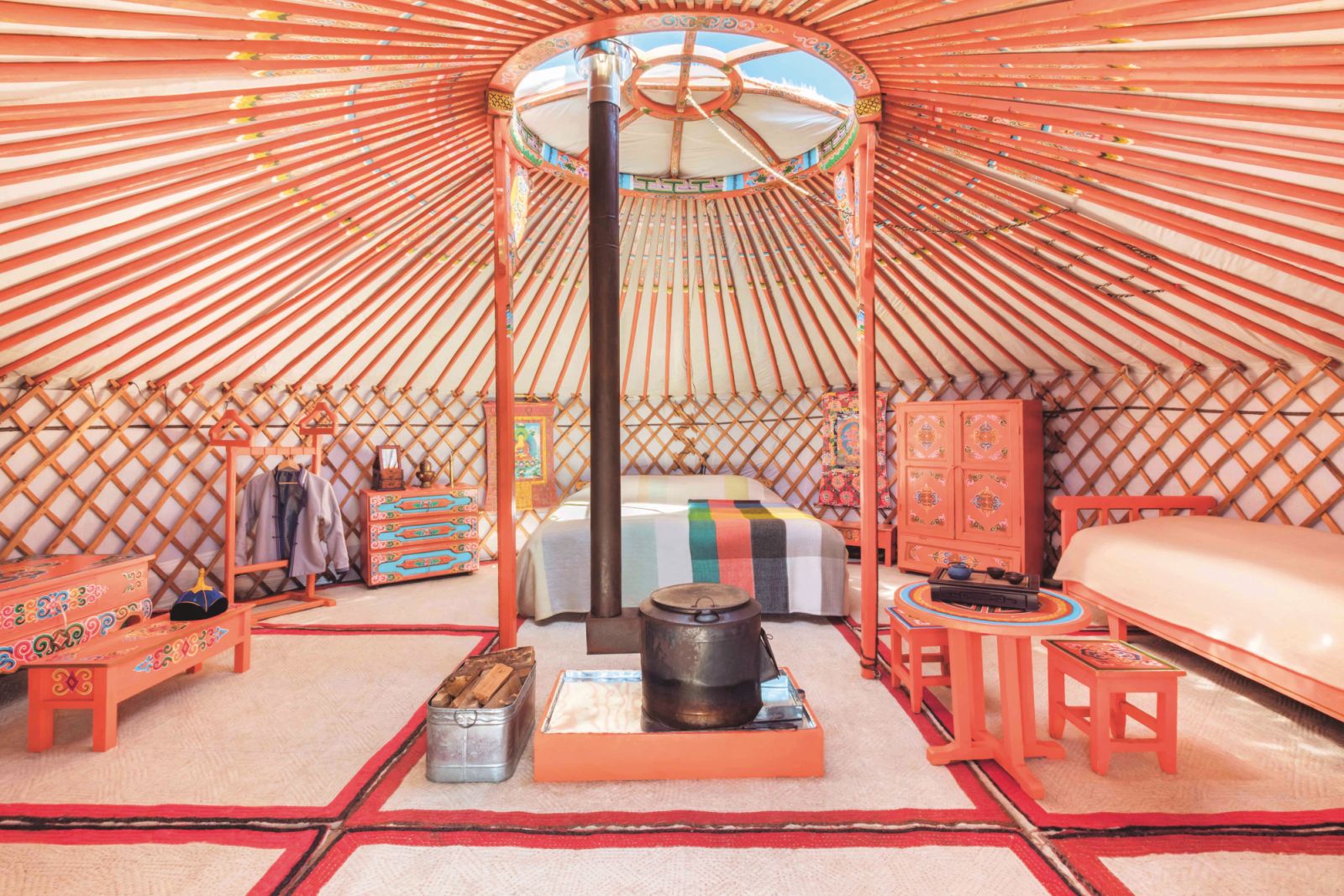 Ger interior at Genghis Khan Retreat