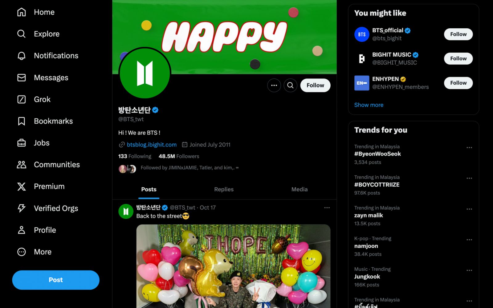 BTS set Guinness World Record for Twitter engagements (Photo: X/@ BTS_twt)
