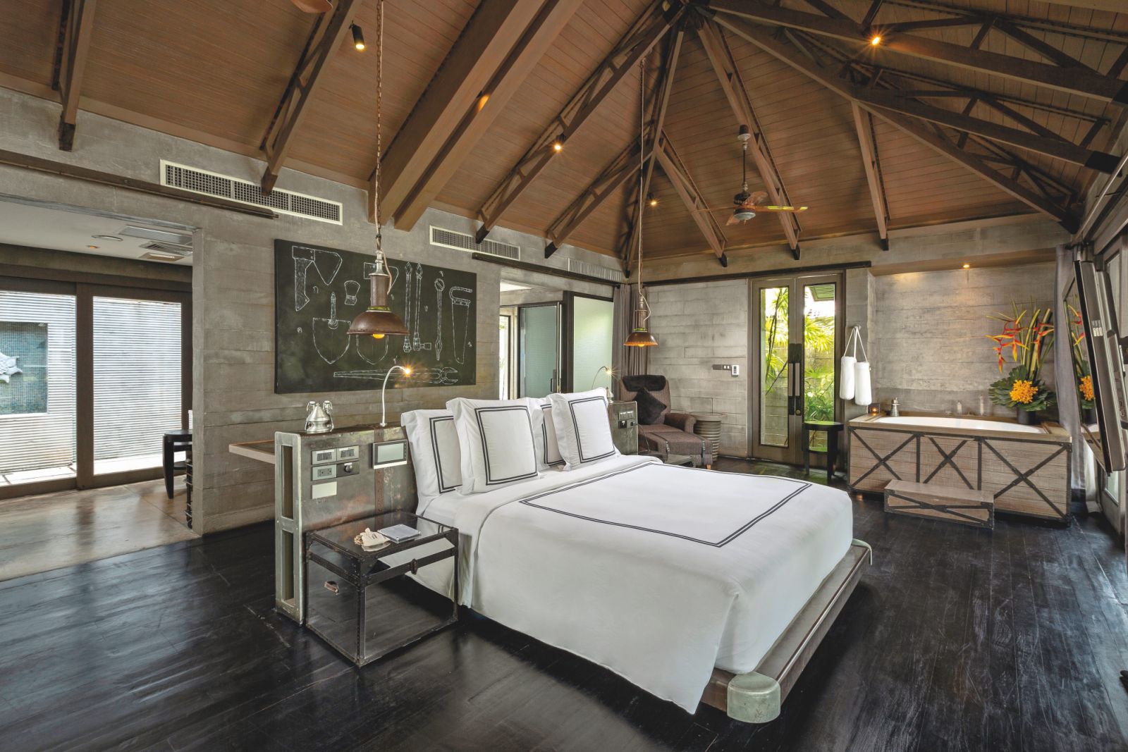 One-bedroom pool villa bedroom at The Slate Phuket