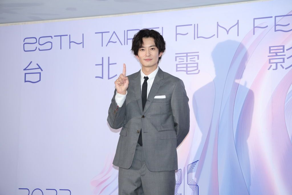 TAIPEI, CHINA - JUNE 23: Actor Okada Masaki attends 'One Second Ahead, One Second Behind' press conference on June 23, 2023 in Taipei, Taiwan of China. (Photo by VCG/VCG via Getty Images)