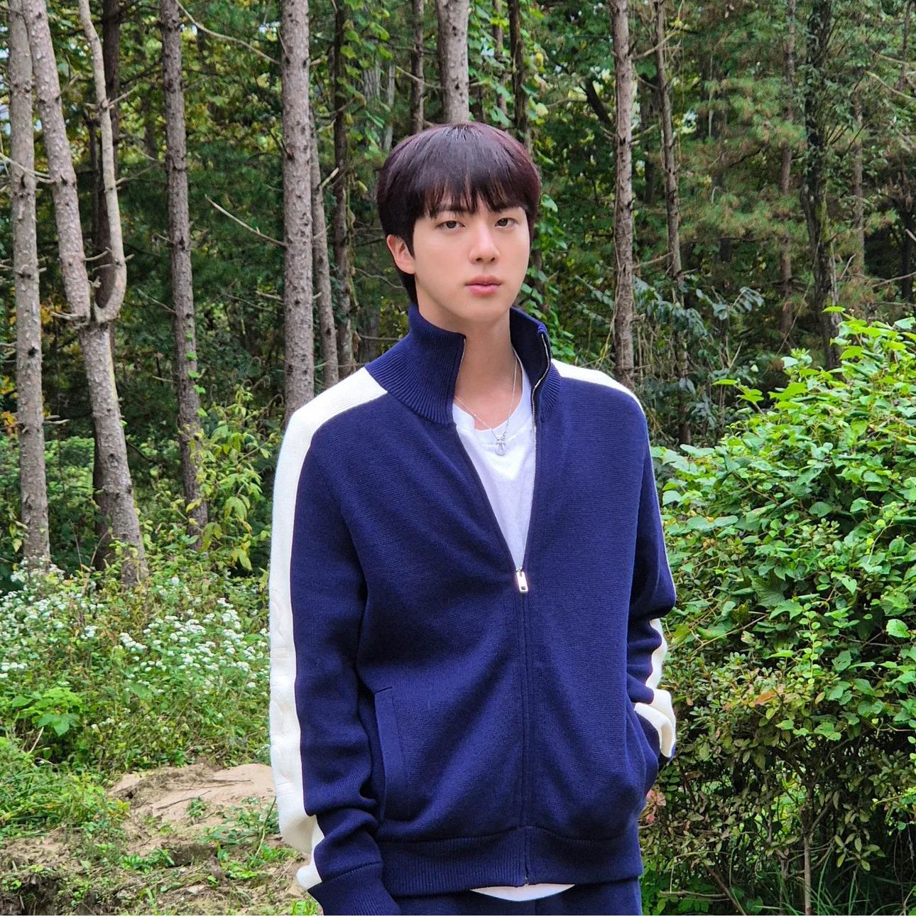 Jin in Fred’s Force 10 pendant (Photo: Instagram /@jin)