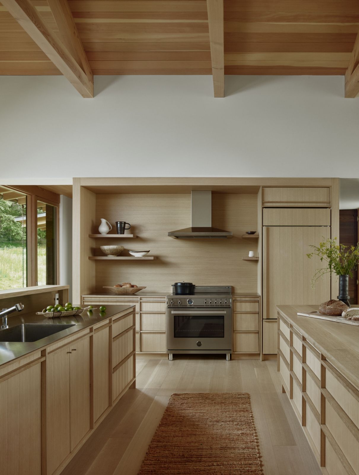 The kitchen, featuring millwork by woodworker Chris Jondle