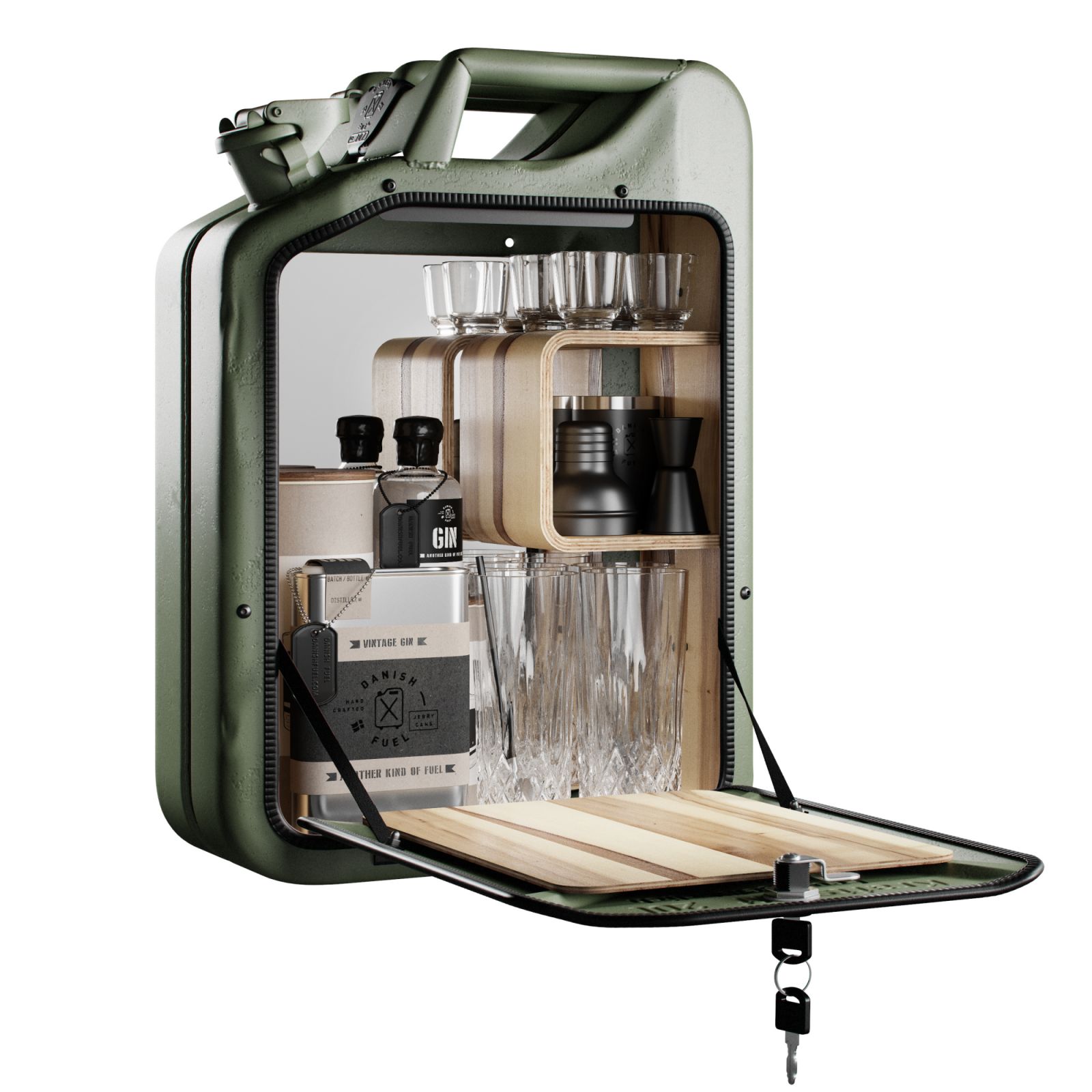 Danish Fuel Jerry Can Cabinet from Tiger & Arcadia