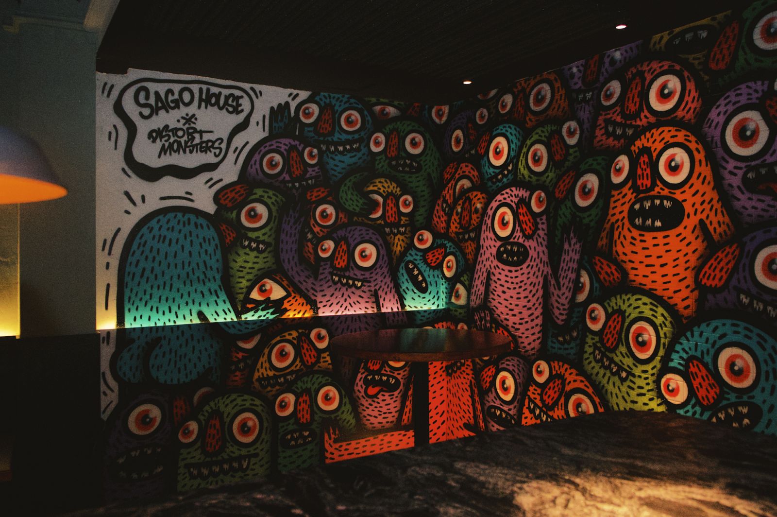 Monster wall at Sago House