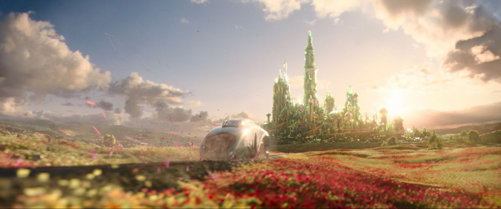 The Emerald City in WICKED, directed by Jon M. Chu