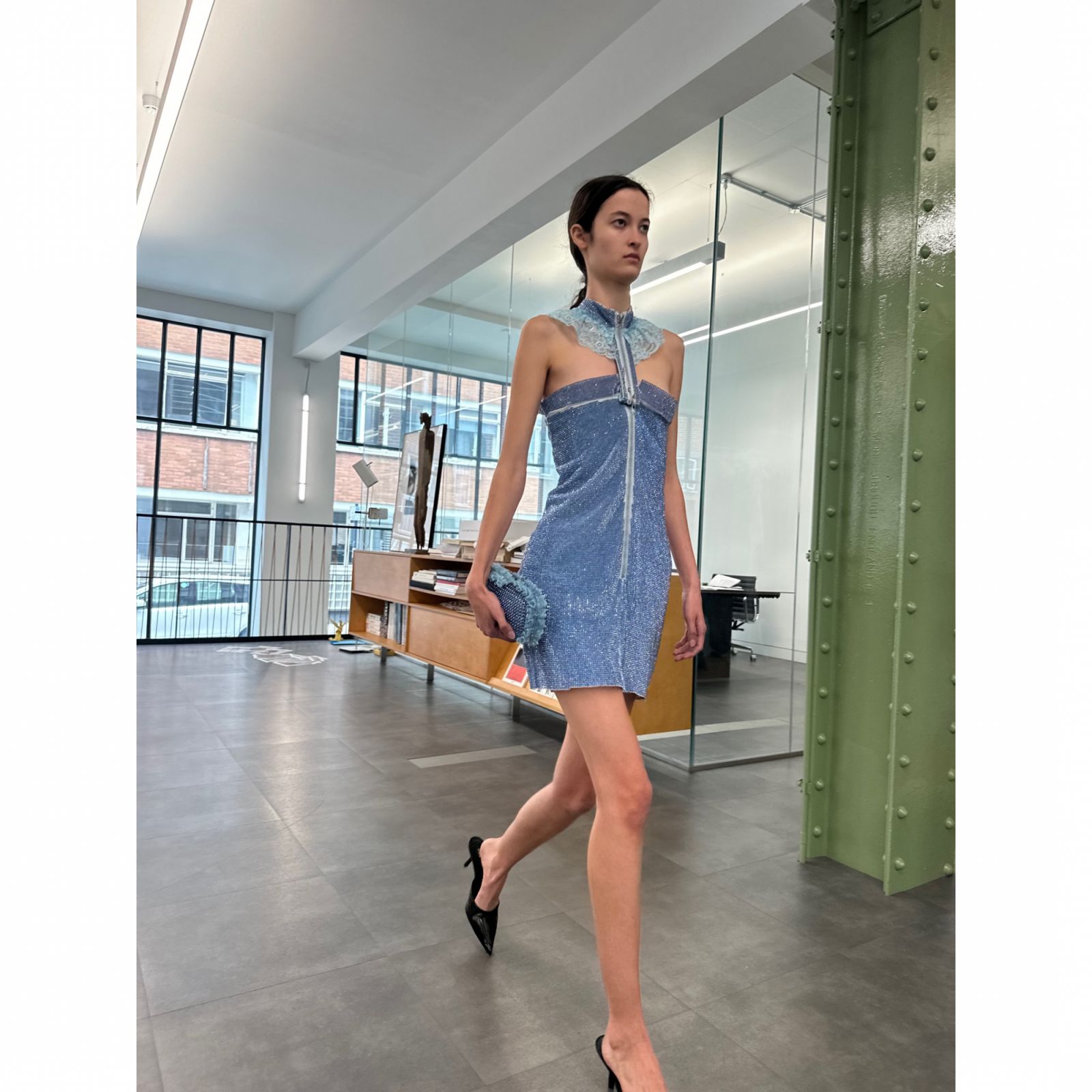 christopher kane denim dress Karen Kane Women's Flare Sleeve Shirtdress, Large, L, Chambray, Cotton/Spandex