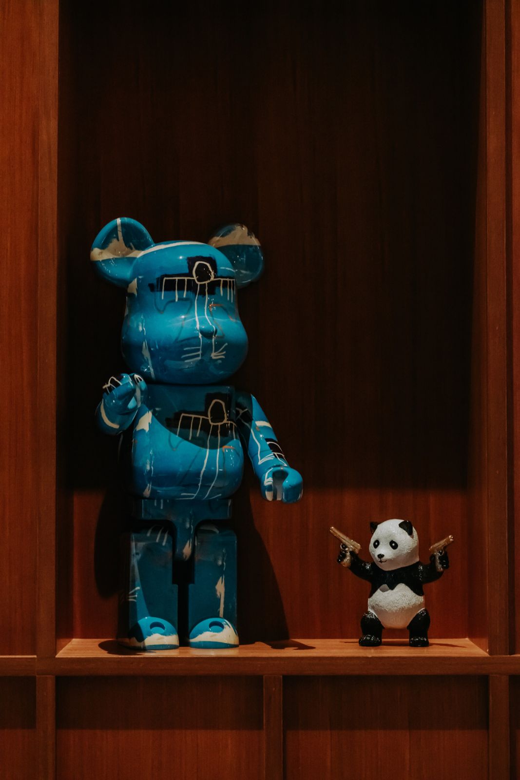 Bearbrick figurine displayed in the restaurant
