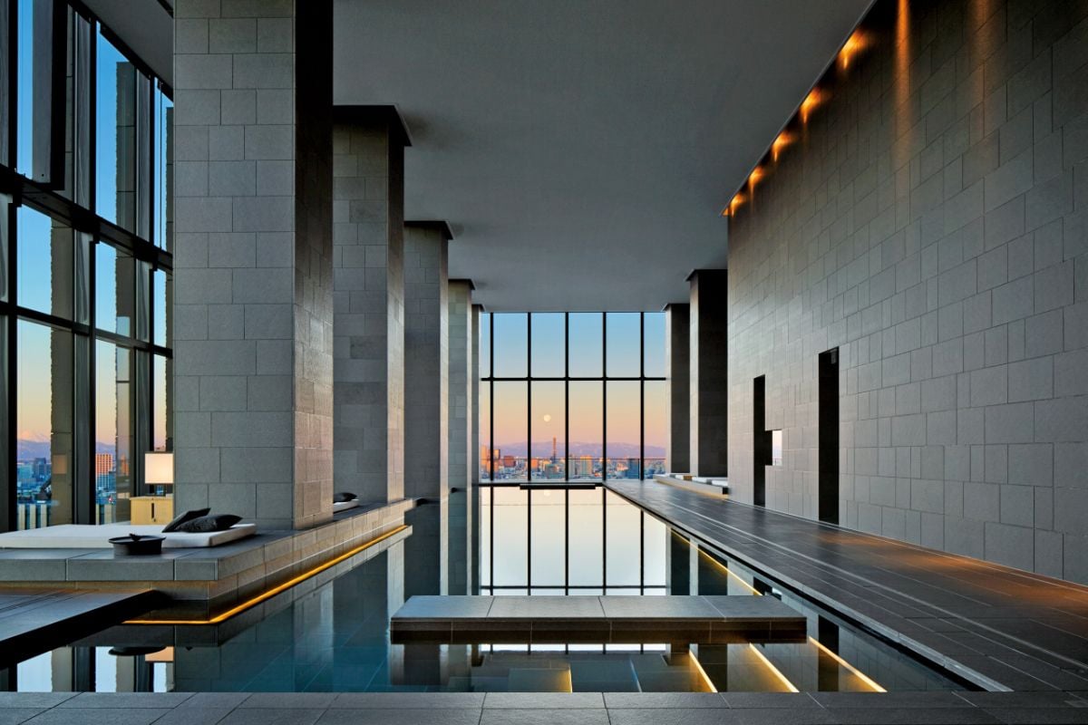 Views towards Tokyo Skyline at dusk