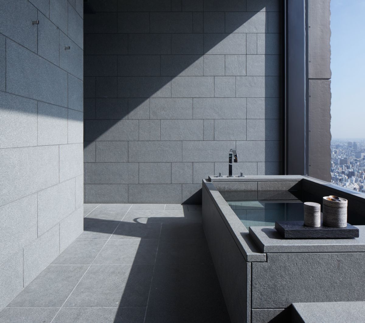 Traditional furo soaking tub