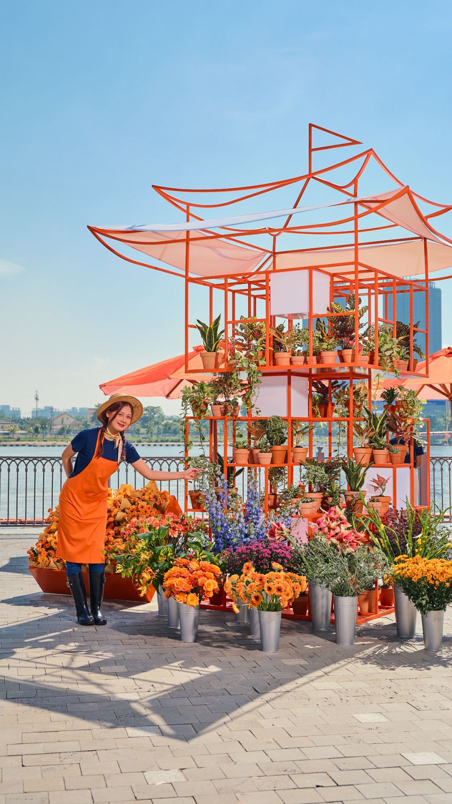 Sạp hoa tươi đầy sắc màu