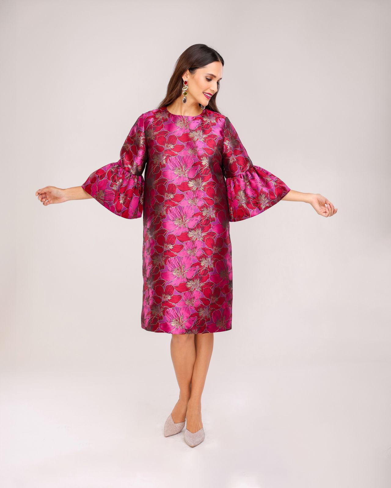 The Nyja Trumpet Sleeve Dress from the Criselda Cruise-Holiday 2024 collection (Photo: Courtesy of Rustan's)