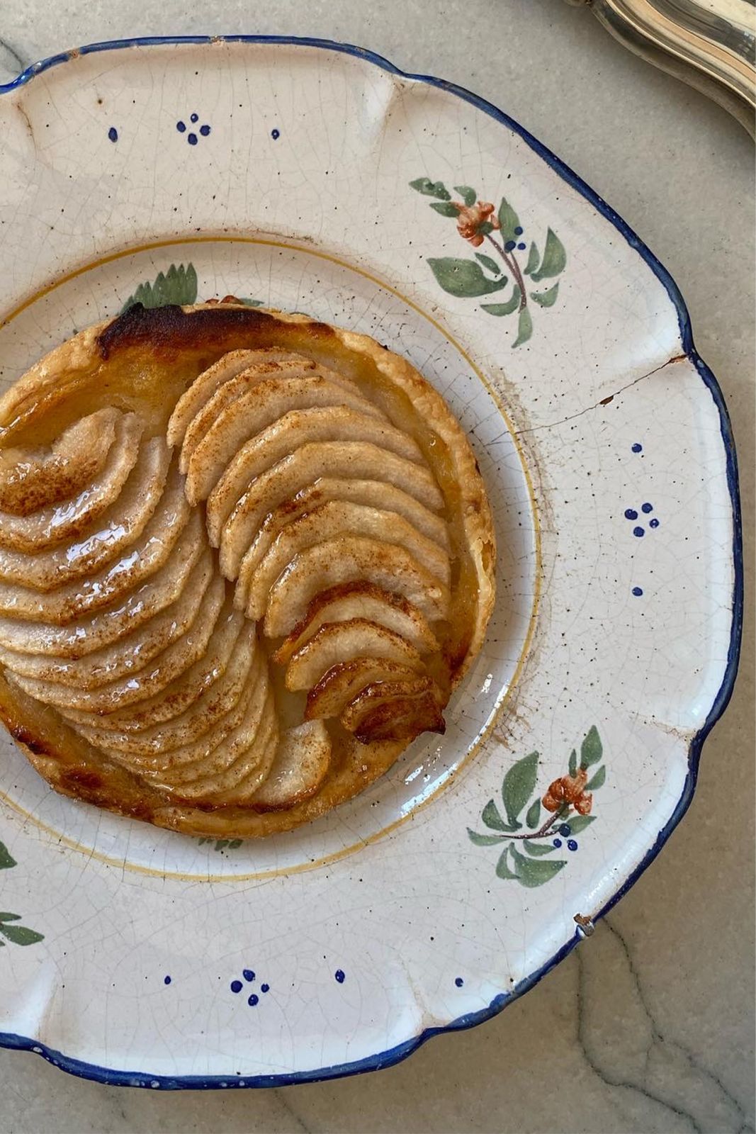 Apple tart for dessert in Provence