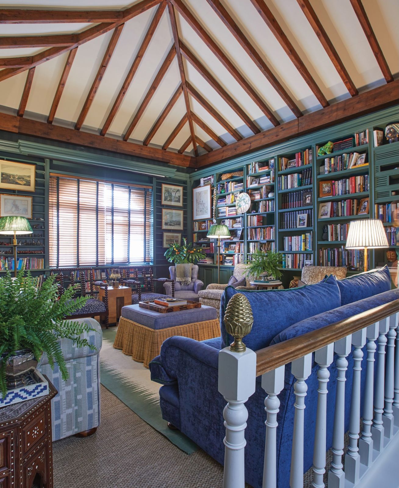 A view of the library from the staircase