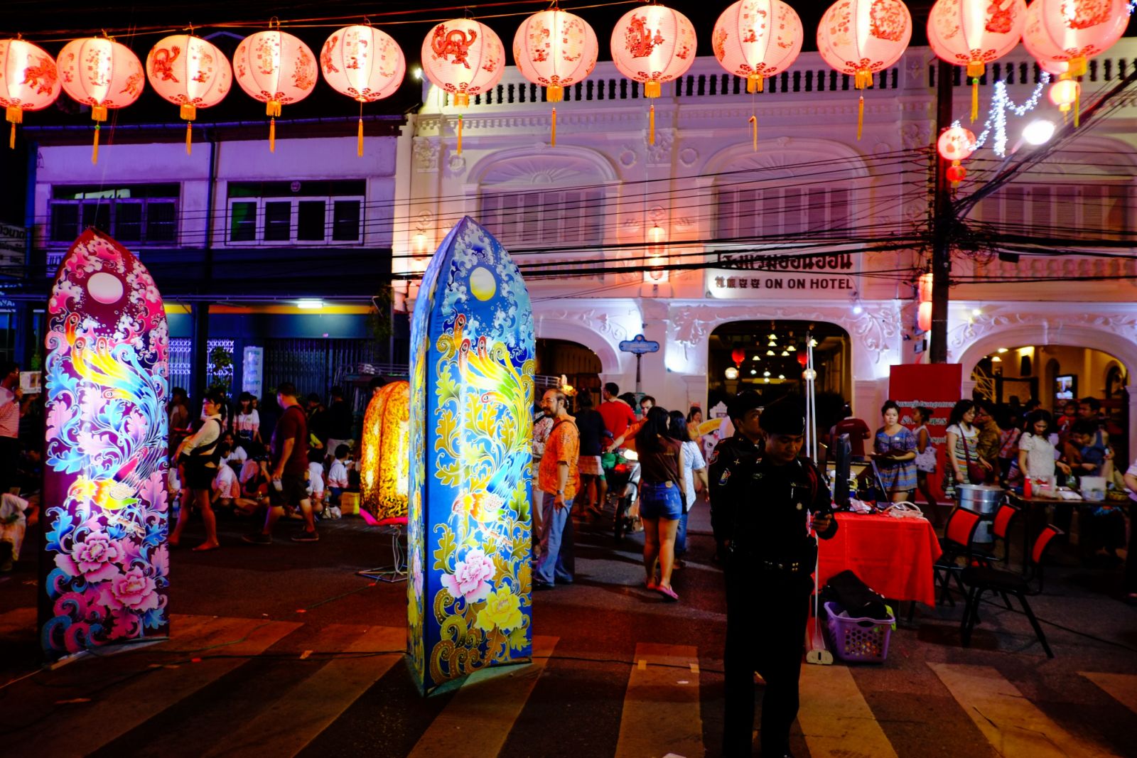 PHUKET, THAILAND - FEBRUARY, 08. 2014: famous On On Hotel at The Old Phuket Town Festival on February, 08th 2014 in Phuket, Thailand