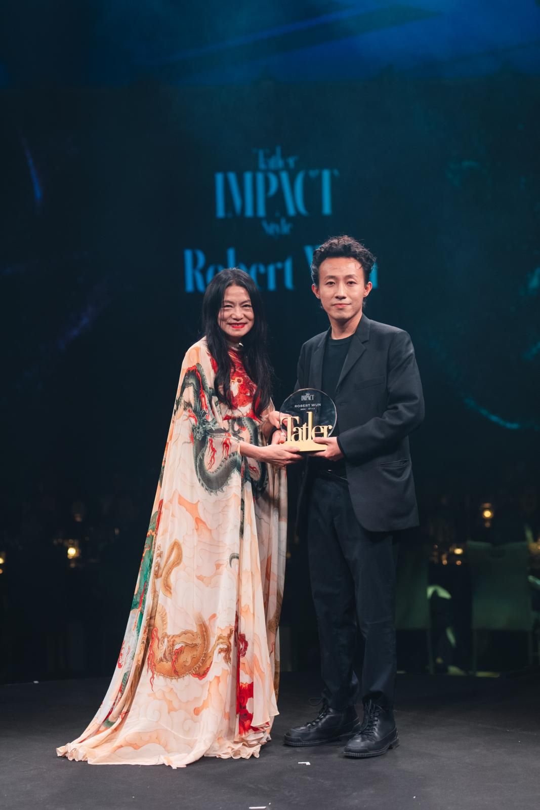 Fashion designers Vivienne Tam and Robert Wun  (Photo: Tatler Hong Kong / Patrick Leung)