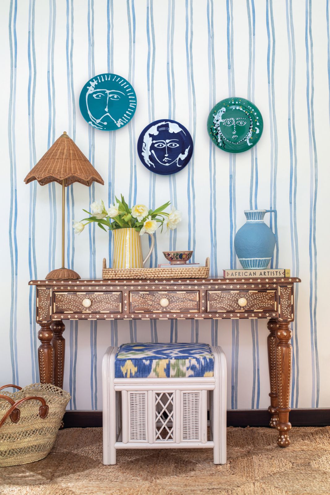 This space also features various bespoke upholstered pieces made in Singapore