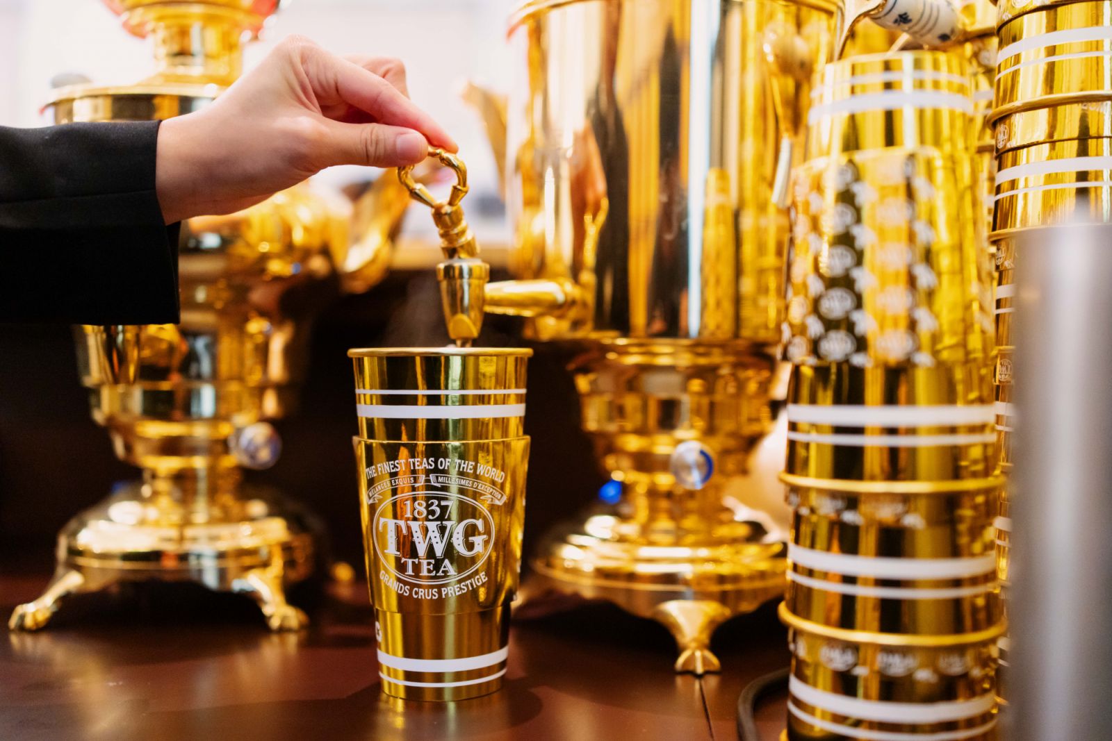 TWG Tea’s golden cups
