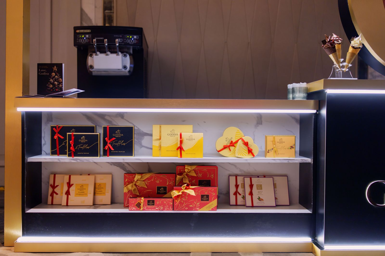 Godiva’s chocolate station