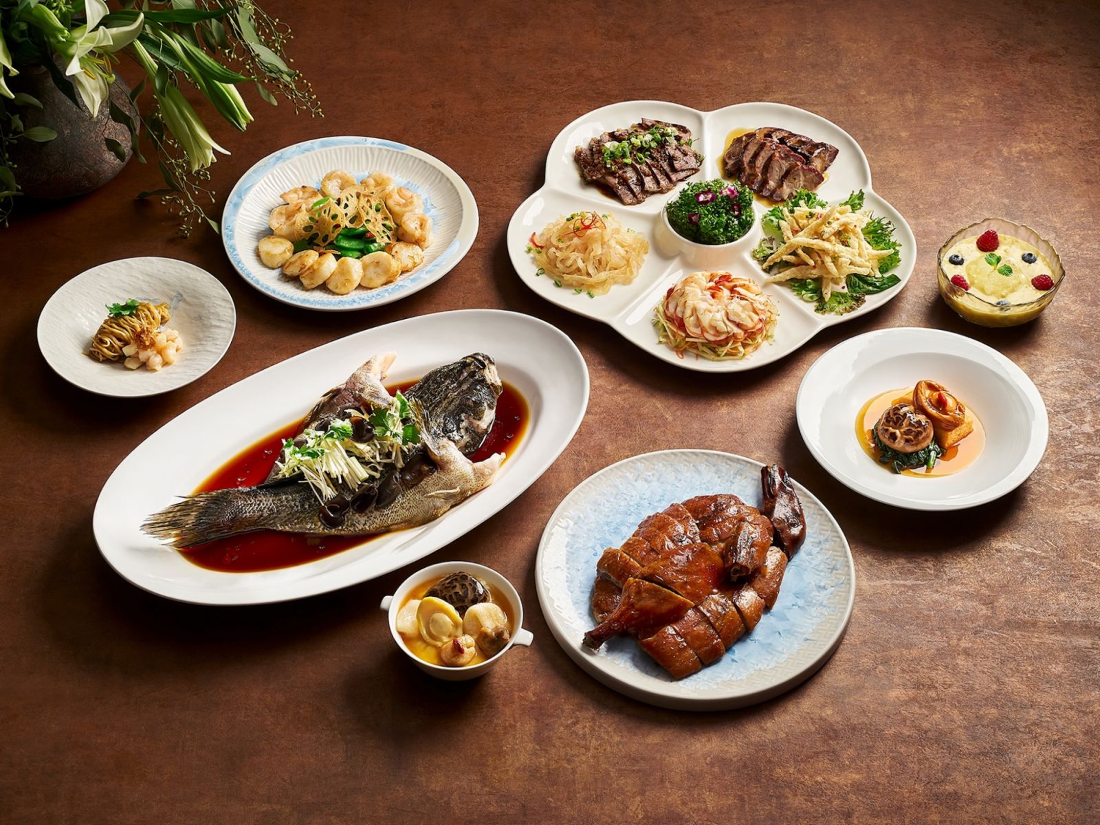 Executive chef Edden Yap presents an abundant spread steeped in Cantonese tradition (Photo: Hai Tien Lo) best Chinese restaurant singapore