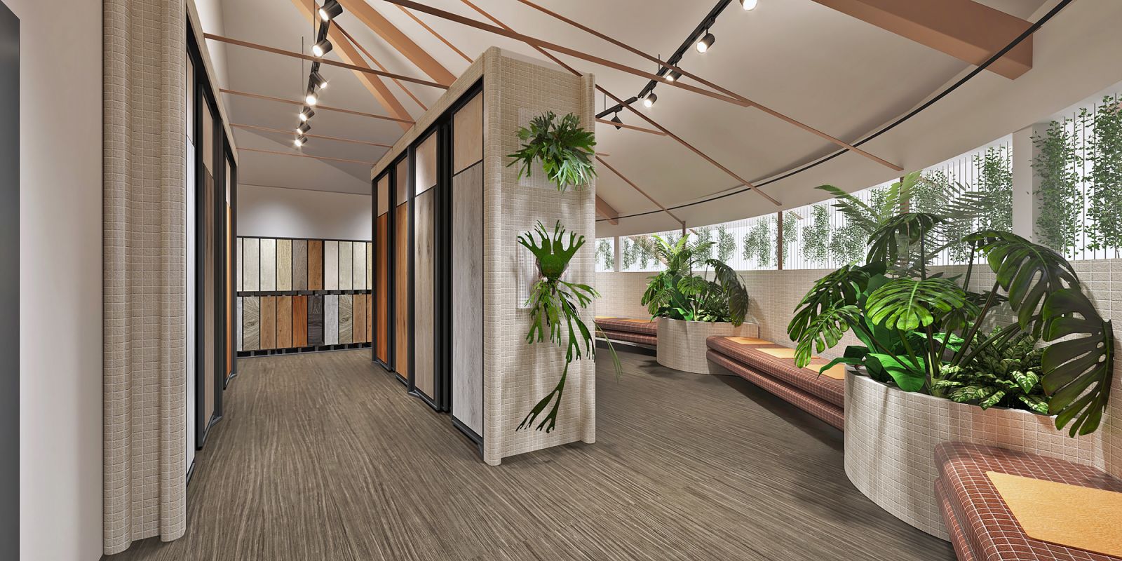 Tropical tranquillity is exuded by this space on the upper storey