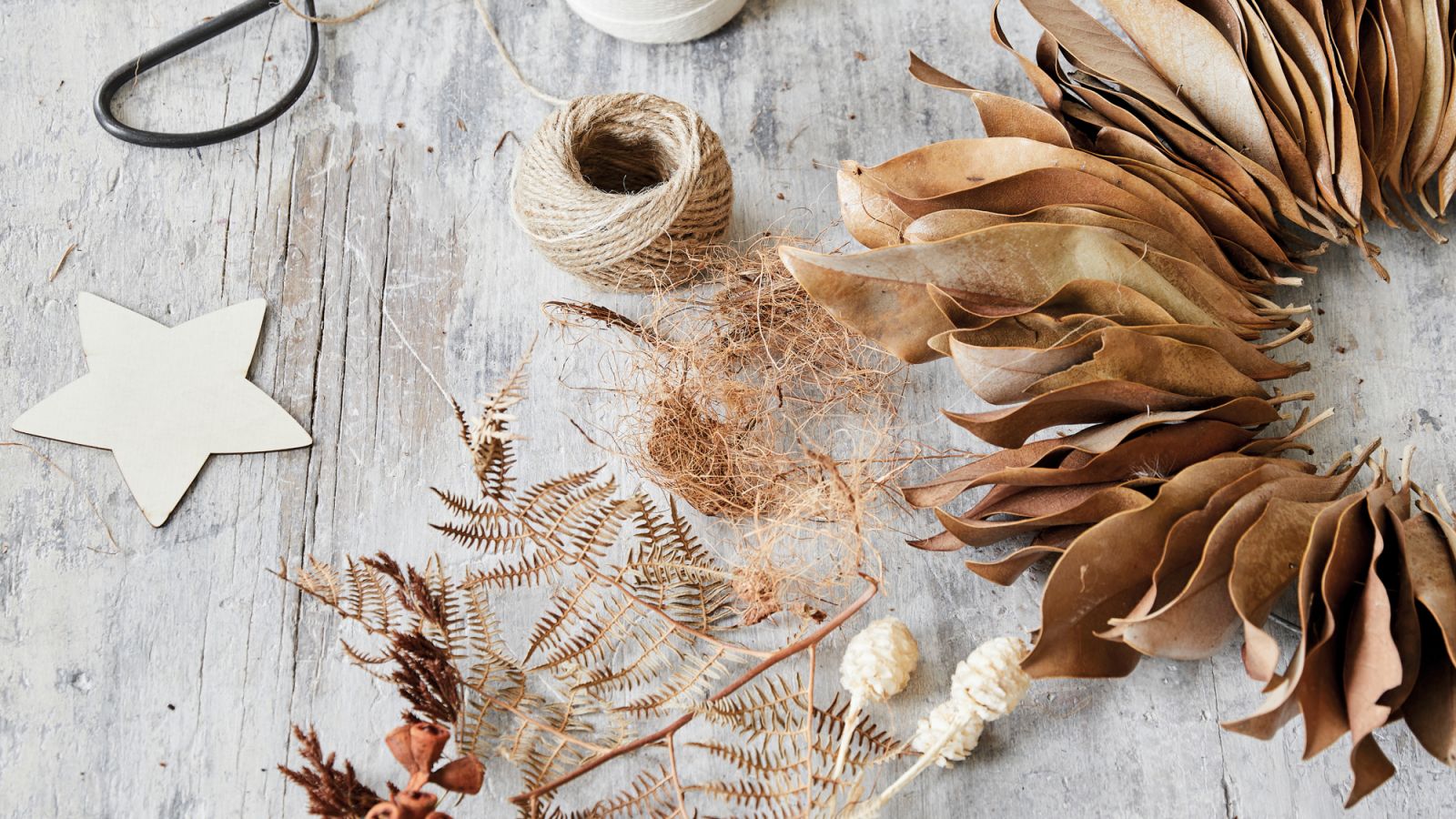 Try your hand at crafting a preserved Christmas wreath