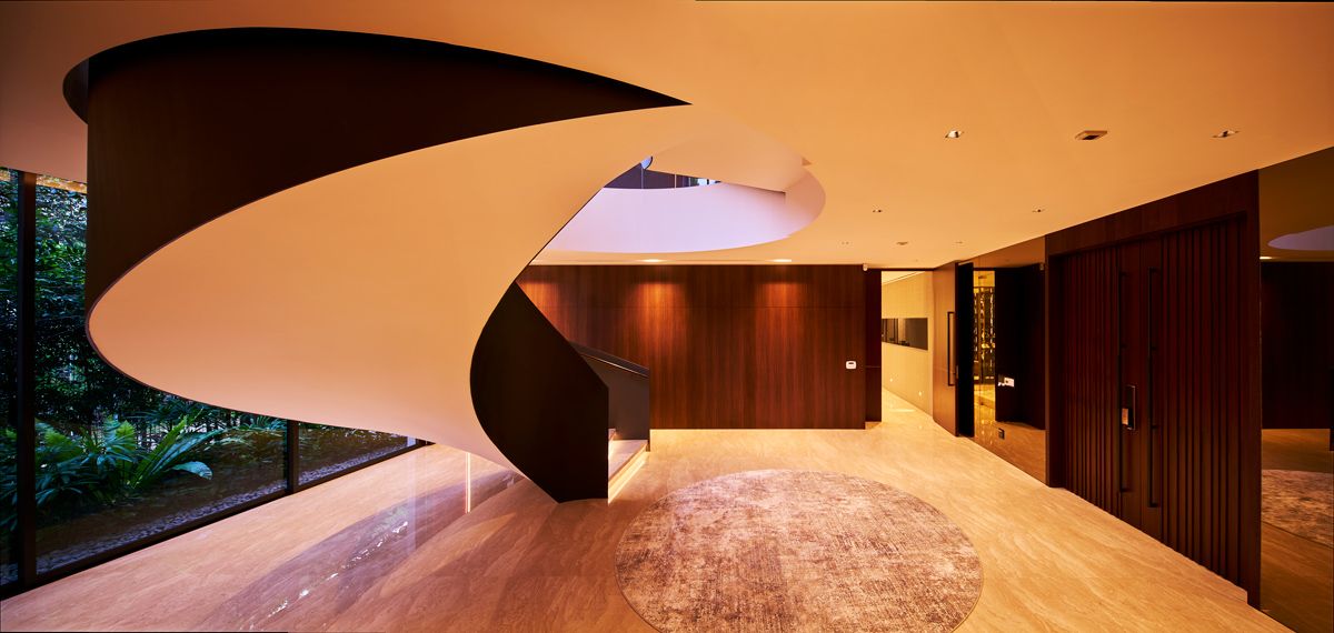 More than just an architectural feature, the spiral staircase is envisioned as a work of art