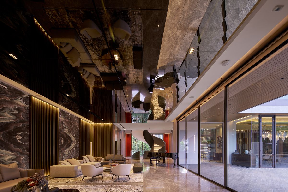 A dramatic view of the Good Class Bungalow's living room during daytime
