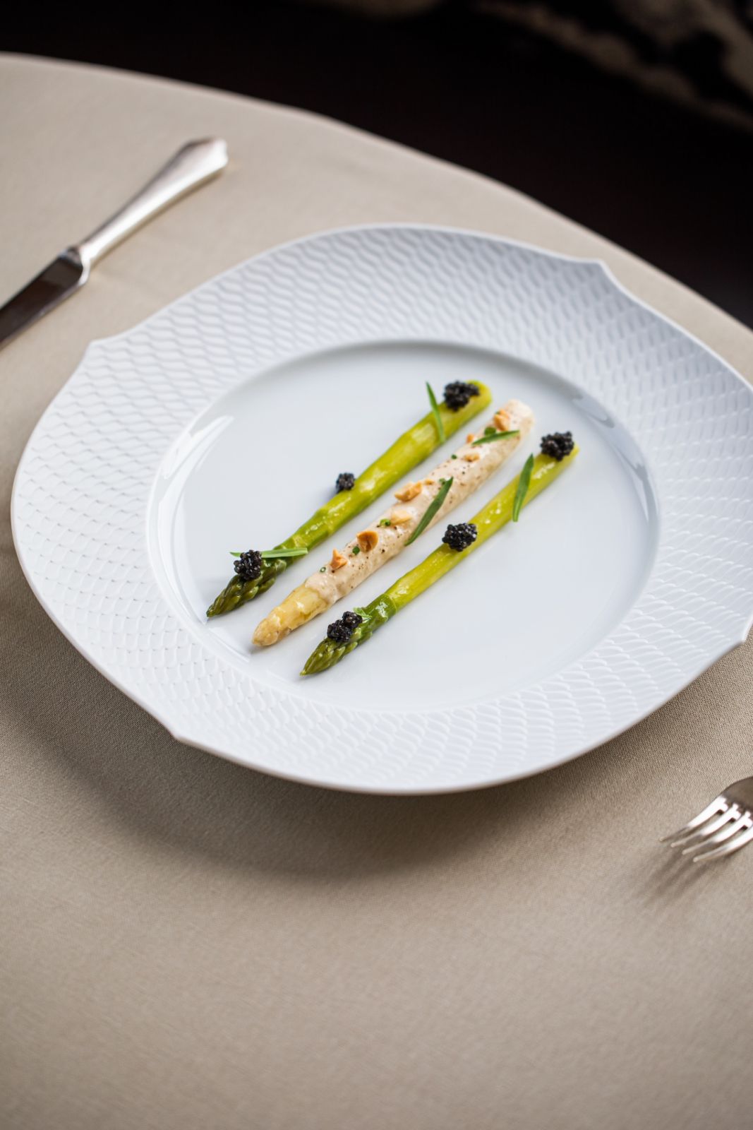 Asparagus, oscietra caviar